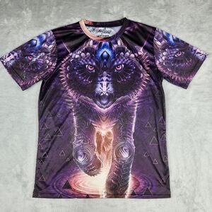 Waz Shop Tee T-shirt Top Wolf Psychedelic All Over Print Size L Large